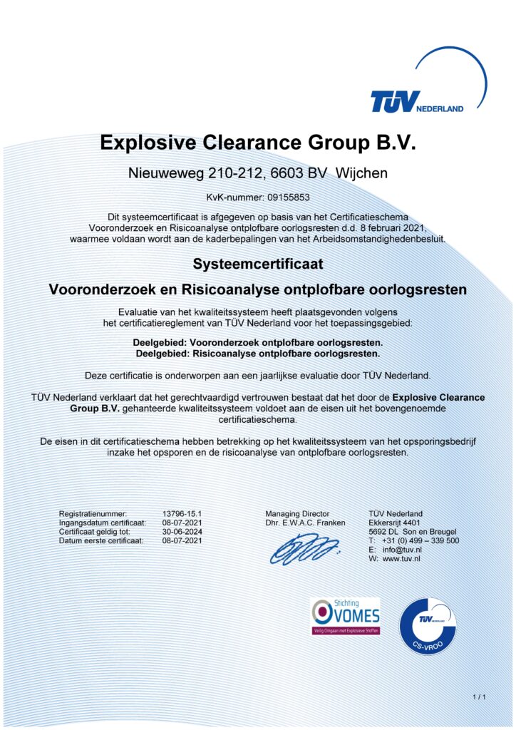 Certificatieschema Vooronderzoek en Risicoanalyse (CS-VROO)